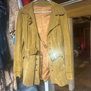 1970s Genuine Suede Leather Jacket With Matching Waist Belt 👌